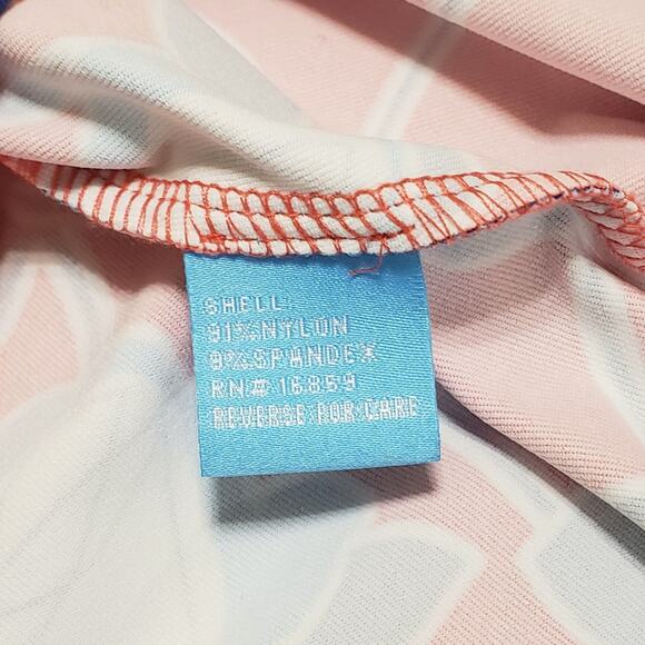 J. Mclaughlin Durham Ruffle Top Catalina Cloth Coral Pink Blue Floral Sz Medium - Picture 6 of 11